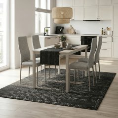 Set moderní jídelní stůl, set s 4 židlemi, 110x70x75 cm travertin, ASE-1039 CRM2