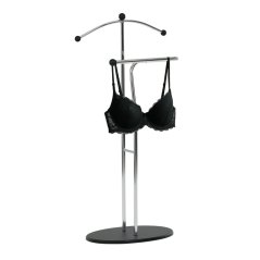 Němý sluha výška 110 cm, masiv kaučukovník, černé moření, kov chrom (83213 CRBK)