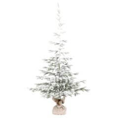 Stromek v jutovém obalu umělý smrk, 180 cm, zasněžený (VAN224-L)