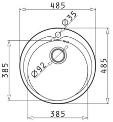 Nerezový kuchyňský dřez Pyramis KIBA 485 mm 3 1,2 (100053701)