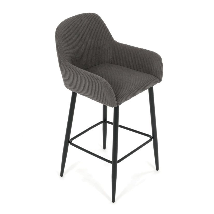 Barová židle šedá, látka, AUB-V4009 GREY6