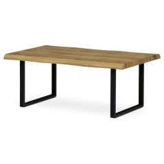 Konferenční stůl, 110x70x45 cm, MDF deska, 3D dekor divoký dub, kov, černý lak (AHG-861 OAK)