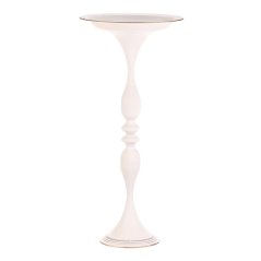 Mísa kovová - na stojanu, 83 cm, aranžovací, barva bílá (FUP538)