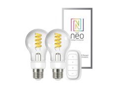 Sada LED žárovek (07089BD) NEO filament 2xE27 5 W, teplá - studená bílá + ovladač Zigbee 3.0