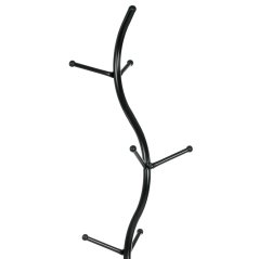 Stojanový věšák, výška 181 cm, kovová konstrukce, černý matný lak, nosnost 10 kg (80003-09 BK)