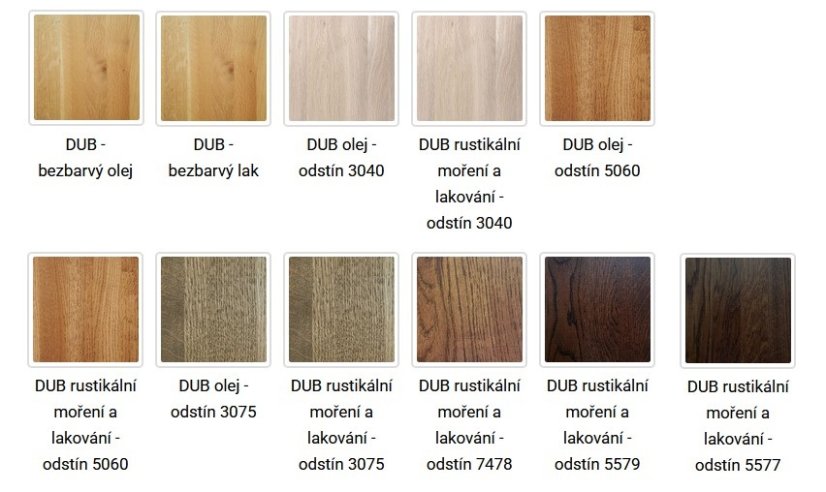 Dřevěný jídelní stůl Creativ dub masiv - Rozměry: 170x100+80