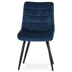 Moderní jídelní židle, modrý samet, nohy černá kov (CT-384 BLUE4)