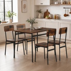 Jídelní set s 4 židlem 110x70x76cm, mdf, old wood, AUT-O2155 OLW2