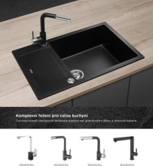 Kuchyňský granitový dřez Concept DG05L60bc Linea ČERNÝ