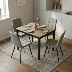 Moderní jídelní stůl s rozkladem 60-90x60 cm, melamin, dub, GDT-206 OAK