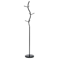 Stojanový věšák, výška 181 cm, kovová konstrukce, černý matný lak, nosnost 10 kg (80003-09 BK)