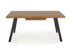 Moderní jídelní stůl BERLIN rozkládací 140-180 cm, deska - ořechová, rám - černá