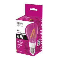 LED žárovka Filament Classic A60 6 W 45 W E27 teplá bílá 280° 550 lm