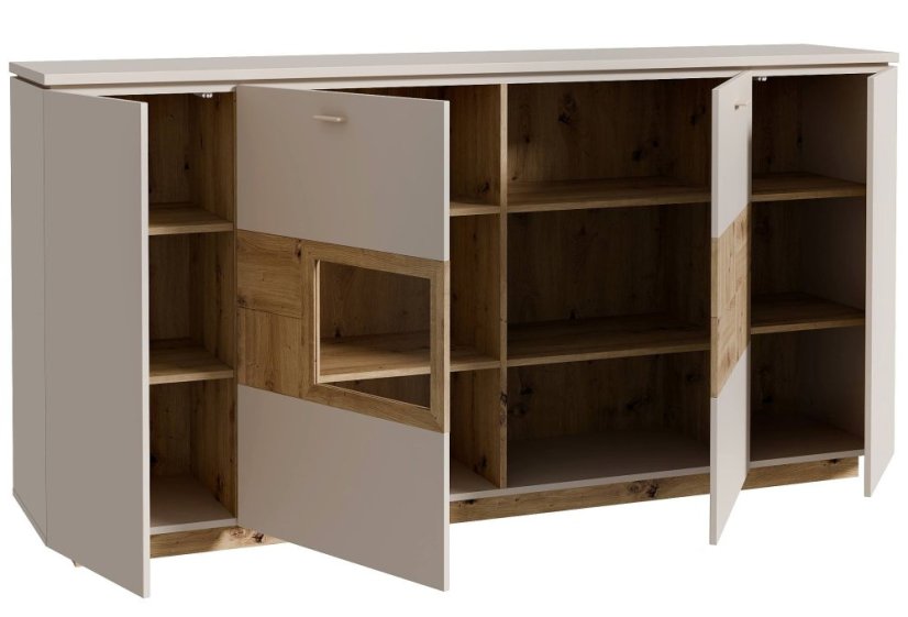 Komoda Louoto LTOV241-M946,199,5x101x42 cm, barva dub artisan, písková