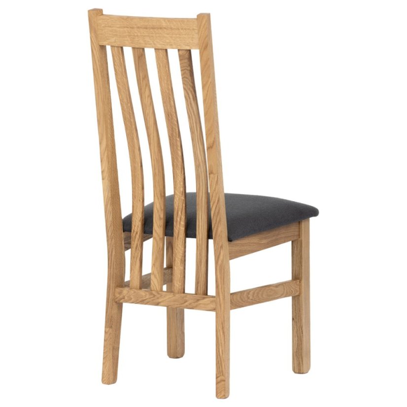 Dřevěná jídelní židle, potah antracitově šedá látka, masiv dub, přírodní odstín (C-2100 GREY2)