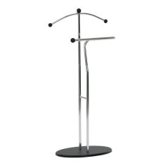 Němý sluha výška 110 cm, masiv kaučukovník, černé moření, kov chrom (83213 CRBK)