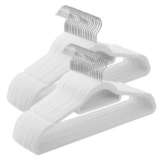 Sametová ramínka plast, bílá, ASR-E1020 WT