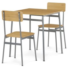 Jídelní set s 2 židlemi 70x70x76cm, mdf, dub, AUT-O2122 OAK