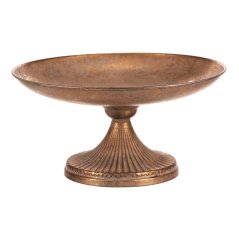 Mísa kovová - na stojanu, 22 cm, aranžovací, zlatá (FUP555)