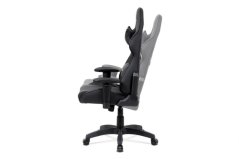 Kancelářská židle houpací mechanismus, černá koženka, plastový kříž (KA-F03 BK)