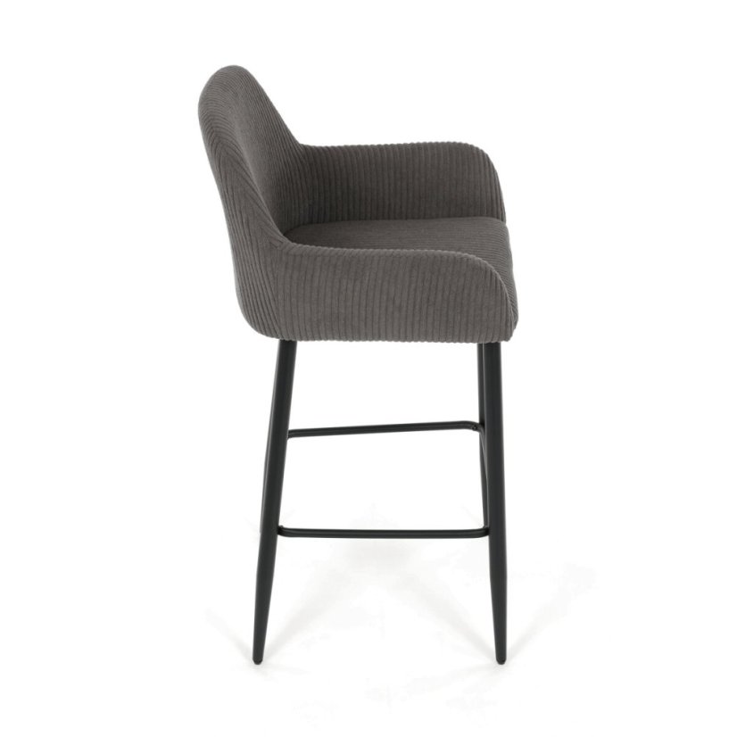 Barová židle šedá, látka, AUB-V4009 GREY6
