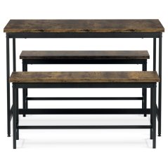 Set moderní jídelní stůl se židlemi 1 + 2, rozměr stolu 110x60x75, rozměr lavice 98x30x47, MDF, barva staré dřevo (AUT-G1175 OLW)