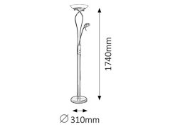Stojací lampa 4078 stmívatelná GA mmA 1xR7s, 230 W + 1xG9,40 W