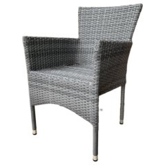 Zahradní židle šedý umělý ratan, kov, stohovatelná. (AZC-S2118 GREY)