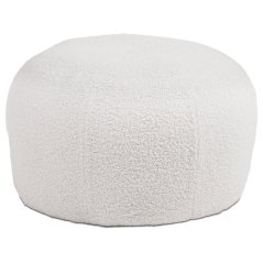 Taburet, bílá Bouclé látka (AK-307 WT2)