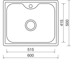 Nerezový kuchyňský dřez Sinks BIGGER 600 V 0,8 mm matný + příslušenství