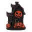 Domeček z magnesia - Halloween, LED osvětl., černý s dýněmi (KEO096)