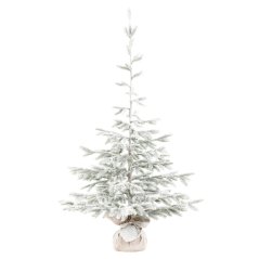 Stromek v jutovém obalu umělý smrk, 150 cm, zasněžený (VAN224-M)