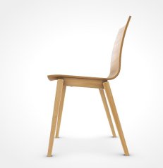 Dřevěná jídelní židle Stockholm 311700/568, dub, barva Natural, olej, stohovatelná, kluzák černý plast