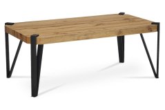 Moderní konferenční stolek, 110x60x42 cm, deska MDF, dekor divoký dub, kov - černý mat (AHG-260 OAK)