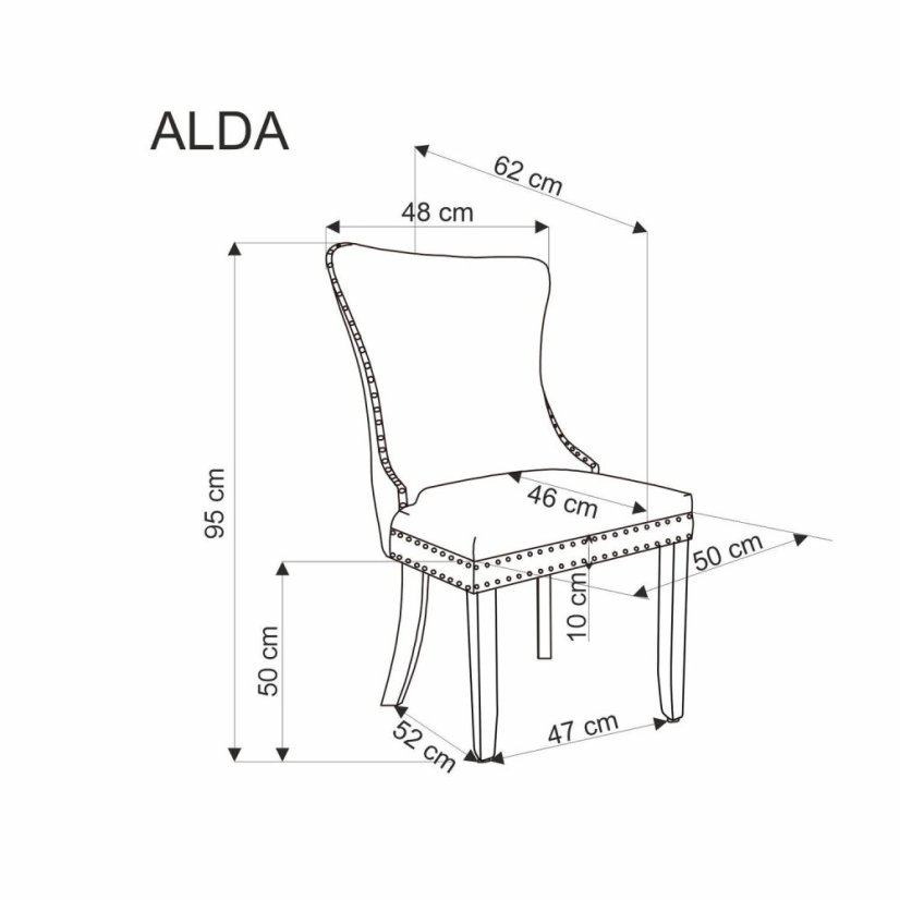 Dřevěná jídelní židle ALDA tmavě zelená