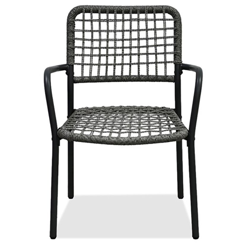 Balkónový set 1 + 2, stůl 60x60, židle umělý ratan barva antracit,  kov antracit (AZ-L1103 GREY)