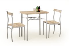 Set moderní jídelní stolek se židlemi LANCE sestava stůl + 2 křesla dub sonoma