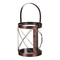 Svícen kovový - lampa, barva měděná antik (UM0968 COP-ANT)