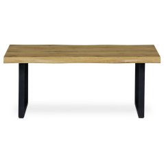 Konferenční stůl, 110x70x45 cm, MDF deska, 3D dekor divoký dub, kov, černý lak (AHG-861 OAK)