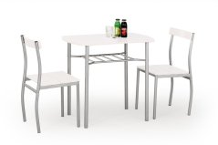 Set moderní jídelní stůl se židlemi LANCE stůl + 2 křesla, bílá
