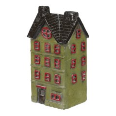 Domeček z magnesia maxi, patrový, LED osvětl., zelený (MT915)
