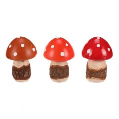 Dekorace Houba - muchomůrka, umělá, mix 3 barev, cena za balení (12 ks) (PRA022)