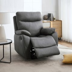 TV a relaxační křeslo s manuálním ovládáním, potah šedá látka v dekoru vintage (TV-4092 GREY3)