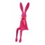 Dekorace Zajíc s mašlí - sedící figurka, semiš, barva růžová (VEK210 PINK)