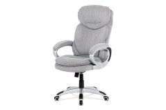 Kancelářská židle, šedá látka, kříž plast stříbrný, houpací mechanismus (KA-G198 SIL2)
