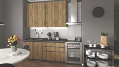Kuchyňská linka IDEA 180 korpus: antracit, přední barva: dub