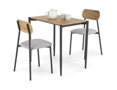 Set moderní jídelní stolek se židlemi NANDO sestava + 2 židle, přírodní, černá