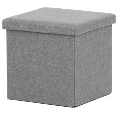 Taburet s úložným prostorem, látka šedá (TAB-461 GREY2)