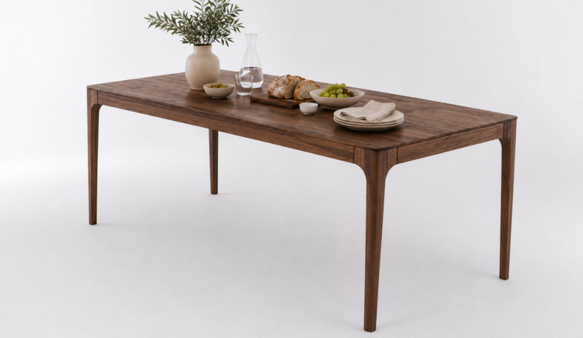 Dřevěný jídelní stůl Creativ ořech masiv - Rozměry: 100x80+50