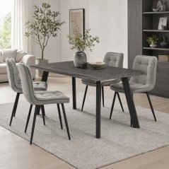 Moderní jídelní stůl 140x80cm, mdf, šedý dub, HT-F4514 GREY